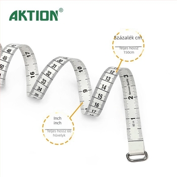 AKTION Ruhamérő szalag, kihúzható PU anyagból, 150 cm hatótávolság