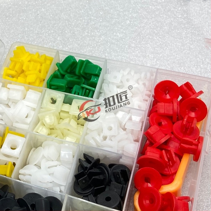 Autó fényszóró módosító klipek – dobozos készlet 410 db., Buckler HZ73-410PCS, műanyag és nylon csipeszek