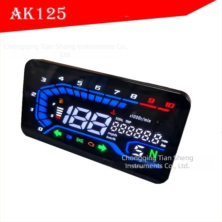AK125 Motorkerékpár Digitális Instrumentpanel – Sík Panel, 12V, Általános Célú Motorkerékpárhoz, Elektronikus Számláló
