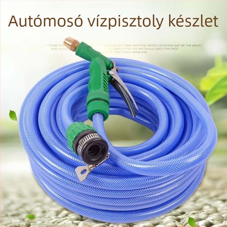 Magasnyomású vízpisztoly autómosáshoz és kerthez – test műanyagból, ötvözetes fúvóka, 6–9 m sugár, víz bemeneti hőmérséklet 40°C-ig