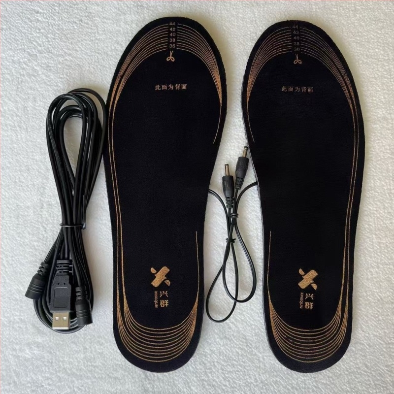 USB-s fűtésű talpbetétek vágásra szabható dizájnnal; velúr felső rész, EVA talp, uniszex, otthoni használatra