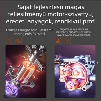 Családi hordozható autómosó magas nyomással, 1500W, 220V, 110 bar, 7 L/min, 3,5 kg