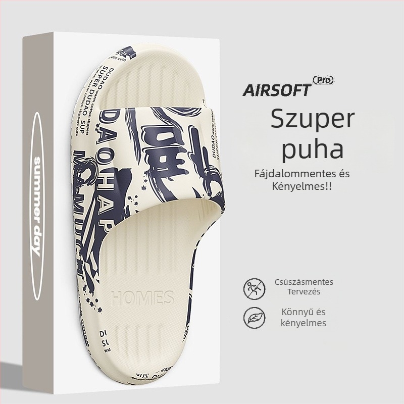 Terhes nők PVC papucs - Slip-On, egyláncos pánt, Rajzfilm minta, Lapos sarok, A talp vastagsága 0–3 cm