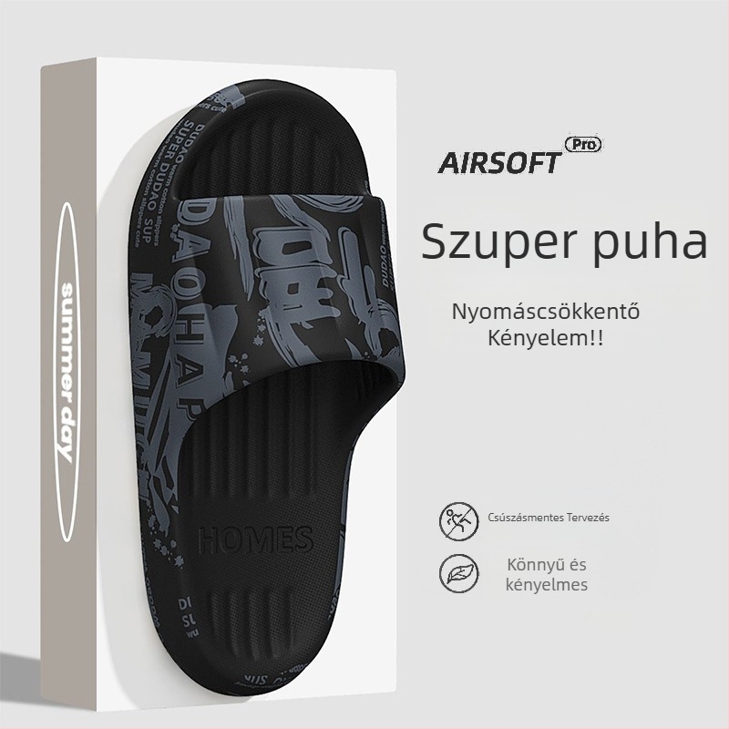 Terhes nők PVC papucs - Slip-On, egyláncos pánt, Rajzfilm minta, Lapos sarok, A talp vastagsága 0–3 cm