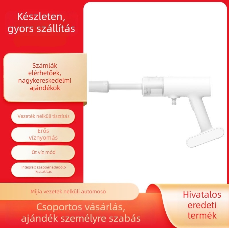 Xiaomi Mijia vezeték nélküli autómosó gép – hordozható, 12V, 270W, 2000mAh, 6 m tömlő, tömeg 1,3 kg