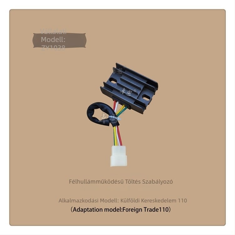 Motorkerékpárhoz való feszültségszabályozó és egyenirányító, modell 110, 12V, 500W, 4 vezeték
