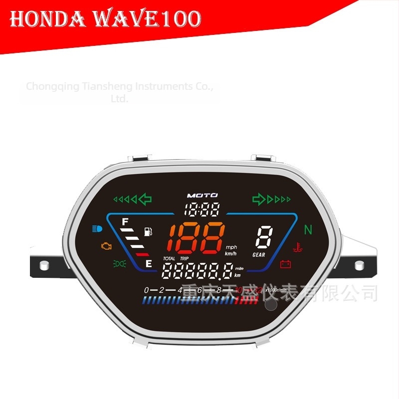 Motorkerékpár elektronikus műszer WAVE100, Curved Beam, 12V, Honda Wave 110/EX5