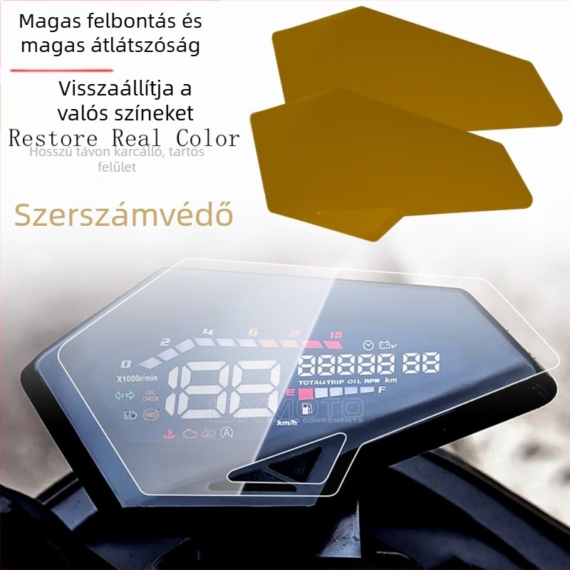 Motorkerékpár műszerfalvédő fólia, karcolásálló és robbanásbiztos védelemmel, Sanyang DRG158-hez