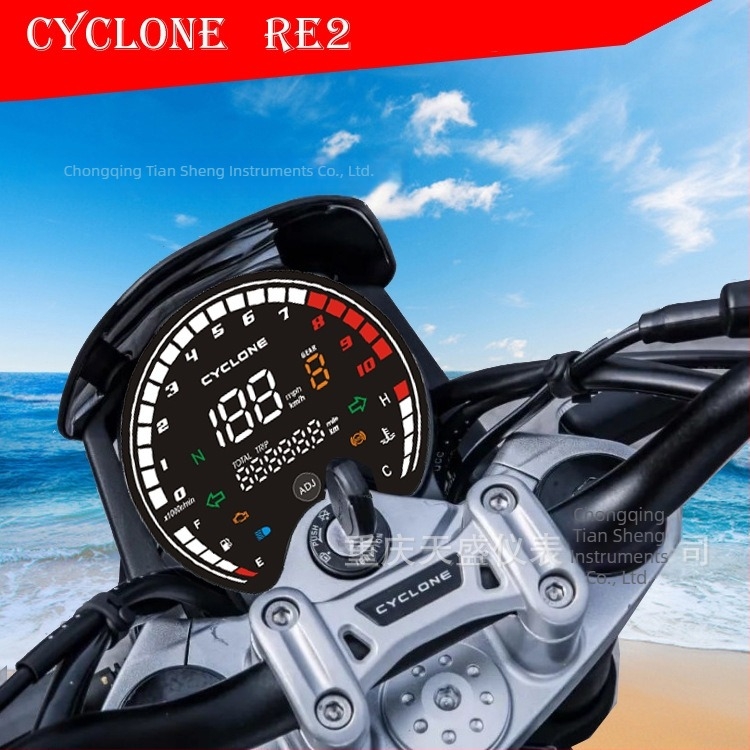 Motorkerékpár digitális műszerfal CYCLONE RE2 — 12V, Zongshen, kompatibil CYCLONE RE2-hez