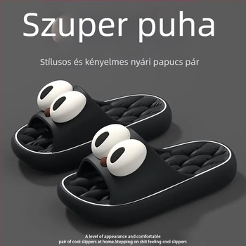 EVA One-Line Big-Eye beltéri papucs masszázs funkcióval, injekciózott EVA talppal (0–3 cm), csúszásmentes és szagtalan, mindennapi használatra