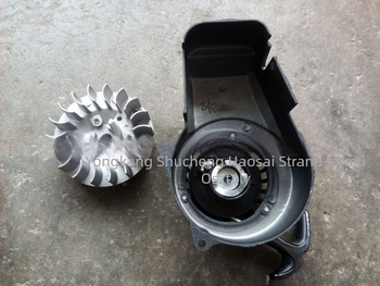 Kézi húzóindító készülék, alumínium lemezzel és flywheel-lel 49cc mini motorkerékpárhoz, Modell 40-6