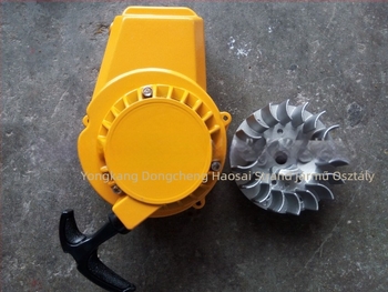 Kézi húzóindító készülék, alumínium lemezzel és flywheel-lel 49cc mini motorkerékpárhoz, Modell 40-6