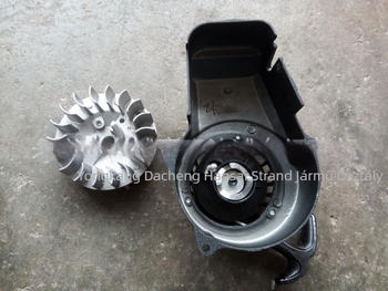Kézi húzóindító készülék, alumínium lemezzel és flywheel-lel 49cc mini motorkerékpárhoz, Modell 40-6