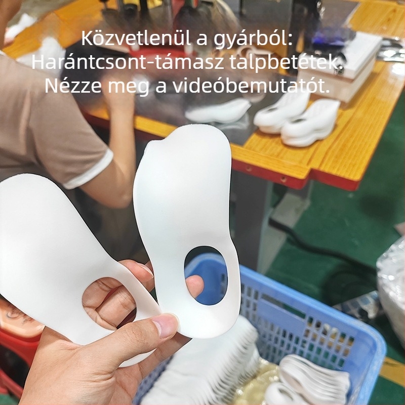 XO típusú boltozati támogató talpbetét valgus lábra, boltozat összeomlás elleni korrekció, lapos láb korrekció, fél talpbetét