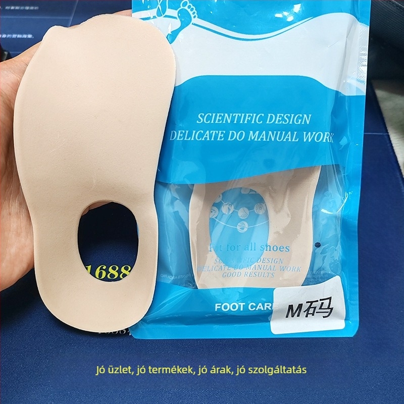 XO típusú boltozati támogató talpbetét valgus lábra, boltozat összeomlás elleni korrekció, lapos láb korrekció, fél talpbetét