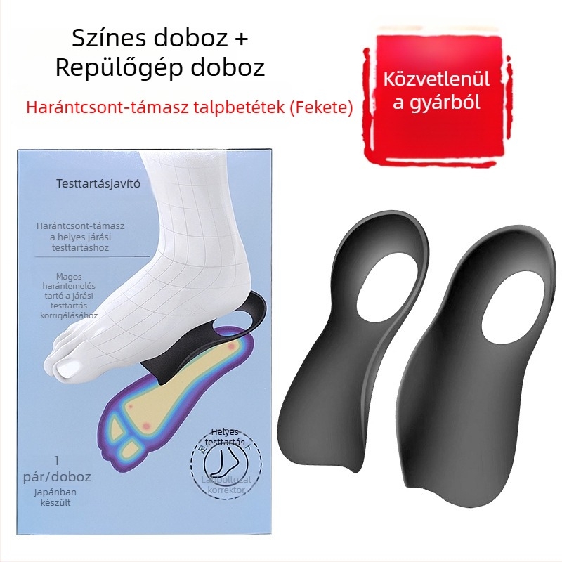 XO típusú boltozati támogató talpbetét valgus lábra, boltozat összeomlás elleni korrekció, lapos láb korrekció, fél talpbetét