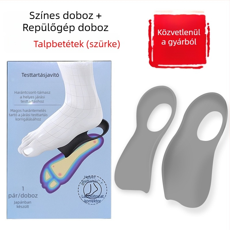 XO típusú boltozati támogató talpbetét valgus lábra, boltozat összeomlás elleni korrekció, lapos láb korrekció, fél talpbetét