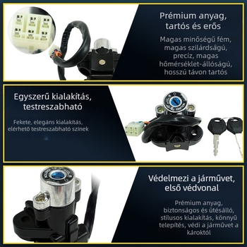 Motorkerékpár elektromos zárszett – Carl, modell DMS-GSXR600, univerzális kompatibilitás, testreszabható megrendelésre