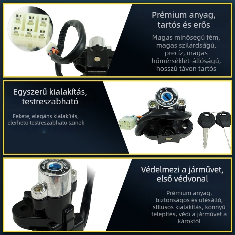 Motorkerékpár elektromos zárszett – Carl, modell DMS-GSXR600, univerzális kompatibilitás, testreszabható megrendelésre