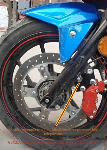 Motorkerékpár fékjavító készlet: 320 mm lebegő korong négypistonos féknyereg Suzuki GW250/GSR250