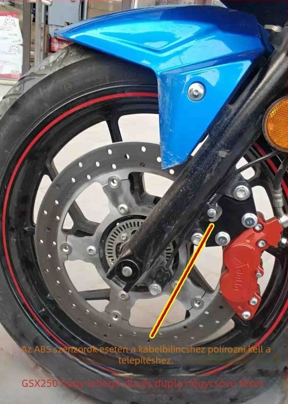 Motorkerékpár fékjavító készlet: 320 mm lebegő korong négypistonos féknyereg Suzuki GW250/GSR250