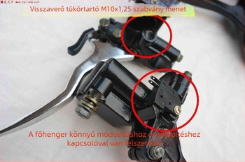 Motorkerékpár fék- és kuplungmesterhenger készlet bal és jobb felső pumpával és markolat-zárral (Márka 1, Modell 1)