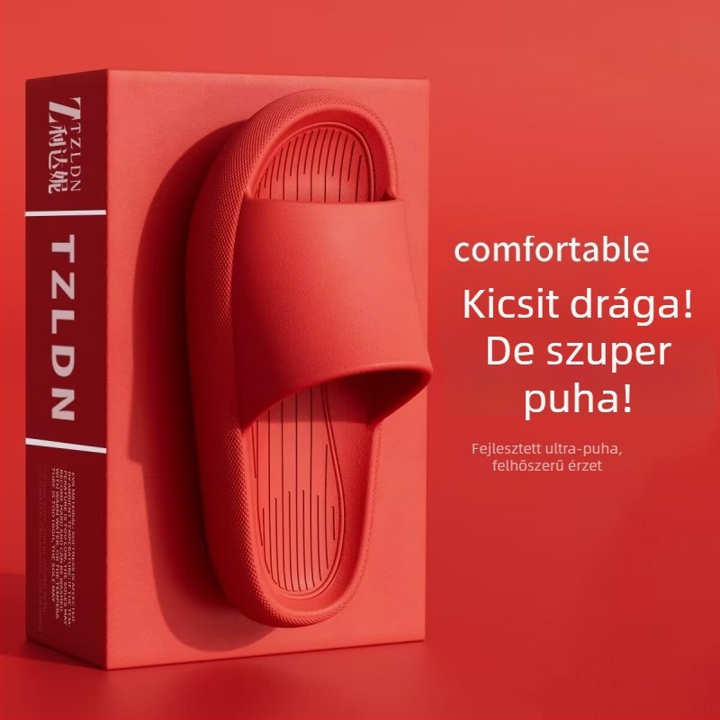 Páros papucs: lélegző EVA talp, vászon felső rész, csúszásmentes injektált talp, nyári házi cipő