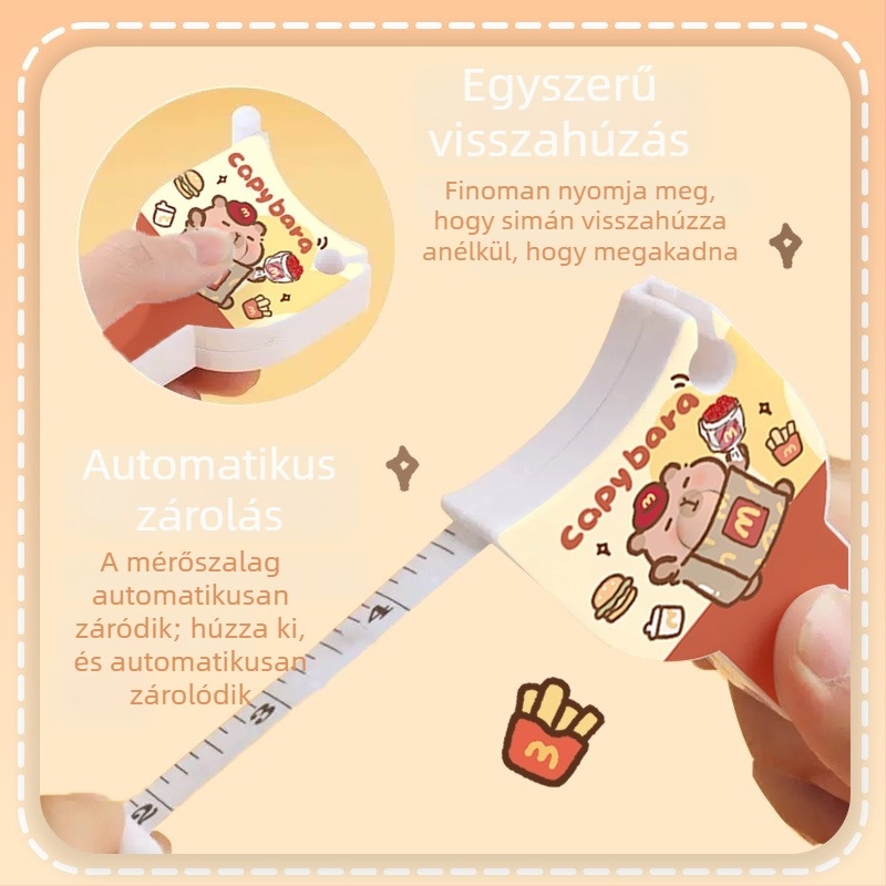 Testméretek mérőszalag bőr puha szalaggal, automata mérőszalag derék, csípő, kar és fej körméretekhez