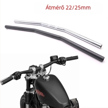 Harley-stílusú retro kormány, 22 mm átmérőjű, XV250 XV125-höz, univerzális acélcső