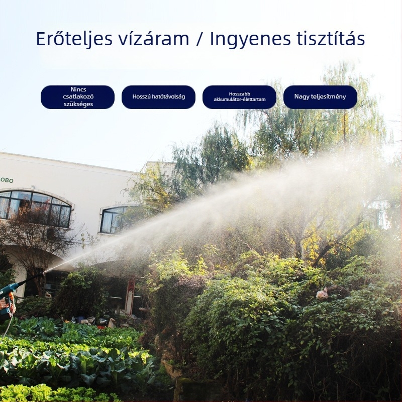 Vezeték nélküli brushless lítium akkumulátoros autómosó, újratölthető, magas nyomású vízpisztoly, hordozható (21V, 50)