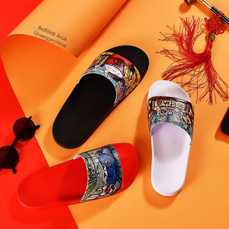 Unisex PVC papucs injektált talppal, beltéri és kültéri használatra, lapos sarok, talpkvastagság 0–3 cm