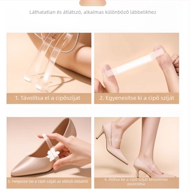 Magas sarkú cipőhöz készült pántok anti-slip eszközzel, cipő rögzítő pántok, csúszásmentes sarkú pántok, csatamentes – a csúszás megelőzése