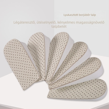Tehénbőrből készült talpbetét, fél talpbetét magasságot növelő funkcióval, modell 020, uniszex