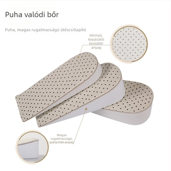 Tehénbőrből készült talpbetét, fél talpbetét magasságot növelő funkcióval, modell 020, uniszex