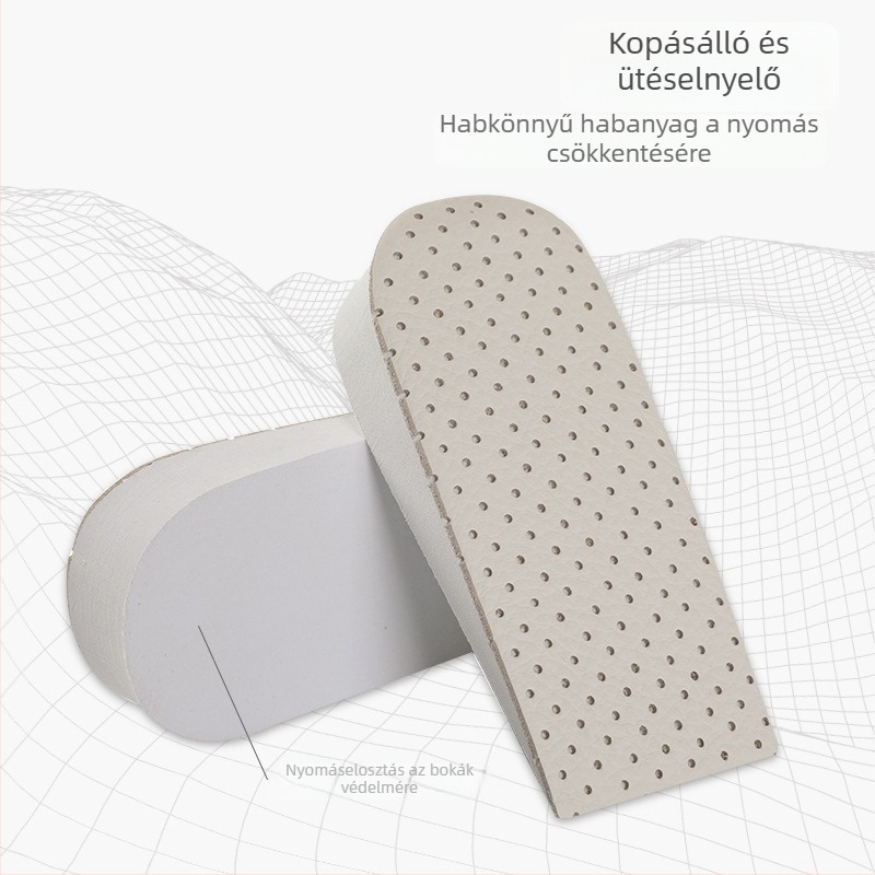 Tehénbőrből készült talpbetét, fél talpbetét magasságot növelő funkcióval, modell 020, uniszex