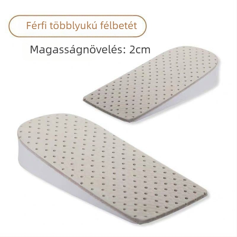 Tehénbőrből készült talpbetét, fél talpbetét magasságot növelő funkcióval, modell 020, uniszex