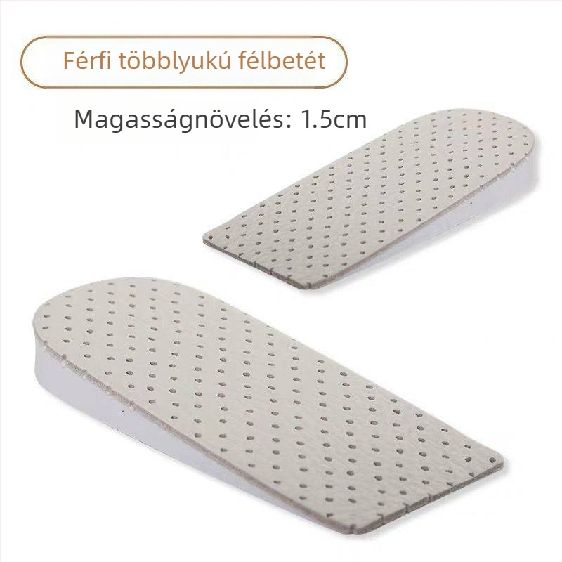 Tehénbőrből készült talpbetét, fél talpbetét magasságot növelő funkcióval, modell 020, uniszex