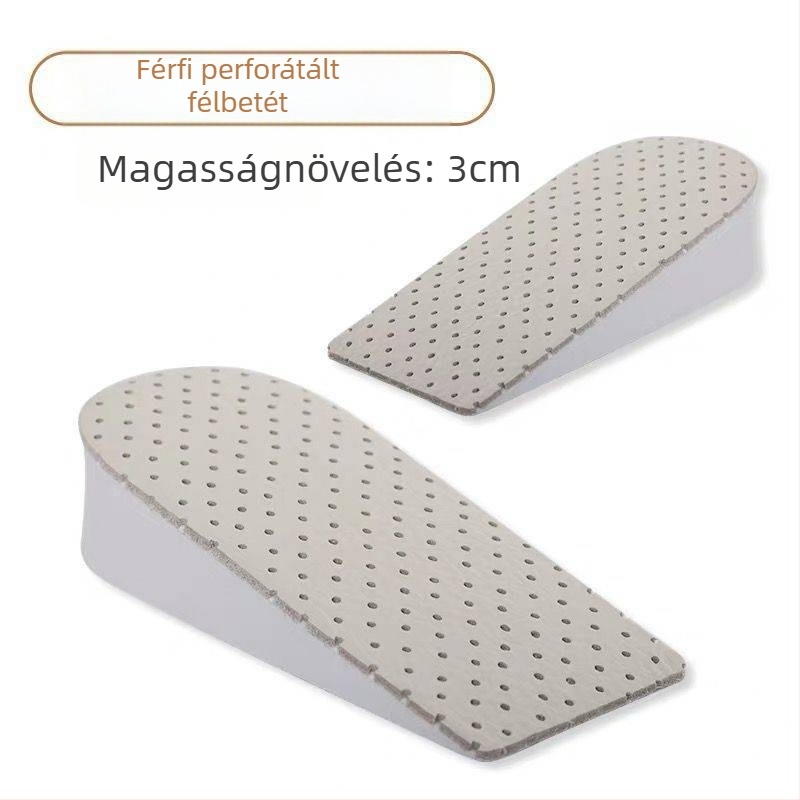 Tehénbőrből készült talpbetét, fél talpbetét magasságot növelő funkcióval, modell 020, uniszex