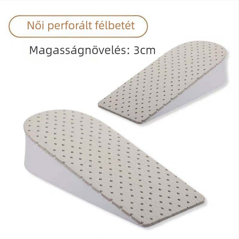 Tehénbőrből készült talpbetét, fél talpbetét magasságot növelő funkcióval, modell 020, uniszex
