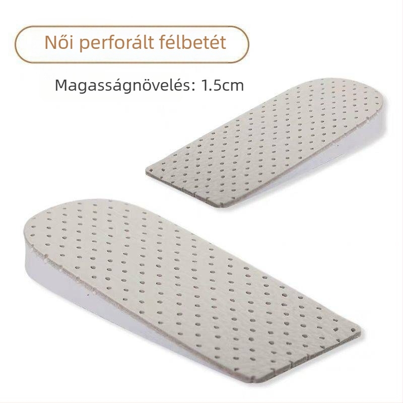 Tehénbőrből készült talpbetét, fél talpbetét magasságot növelő funkcióval, modell 020, uniszex