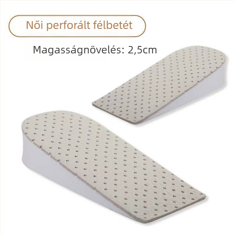 Tehénbőrből készült talpbetét, fél talpbetét magasságot növelő funkcióval, modell 020, uniszex