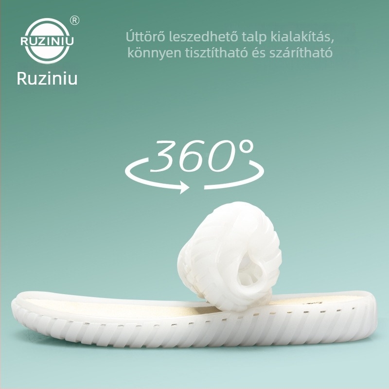 Kézzel szőtt papucs gumírozott, csúszásmentes talppal és kristályos díszítéssel – nyár, tavasz és ősz viseléshez