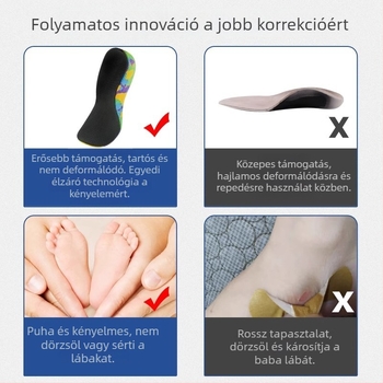 Gyerekeknek szóló ortopéd talpbetét — lapos láb korrekció ívtámogatással, EVA anyagú, modell B-088, futócipőkhöz, bakancsokhoz és hétköznapi cipőkhöz