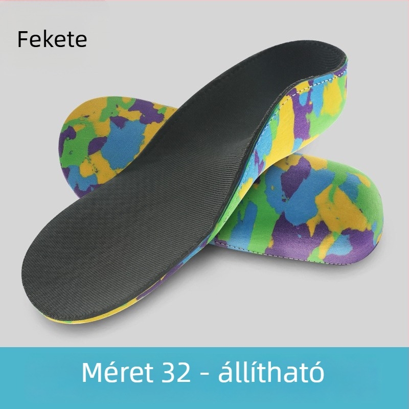 Gyerekeknek szóló ortopéd talpbetét — lapos láb korrekció ívtámogatással, EVA anyagú, modell B-088, futócipőkhöz, bakancsokhoz és hétköznapi cipőkhöz