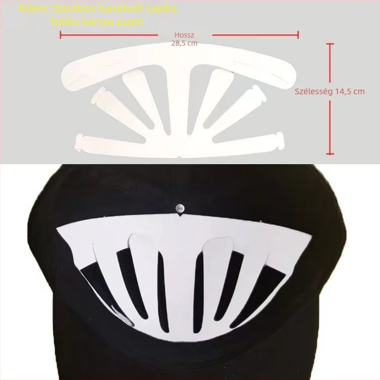 Baseball sapka belső támasz – papíralapú anyag, hajtogatható bélés, bélés-töltet, deformáció elleni
