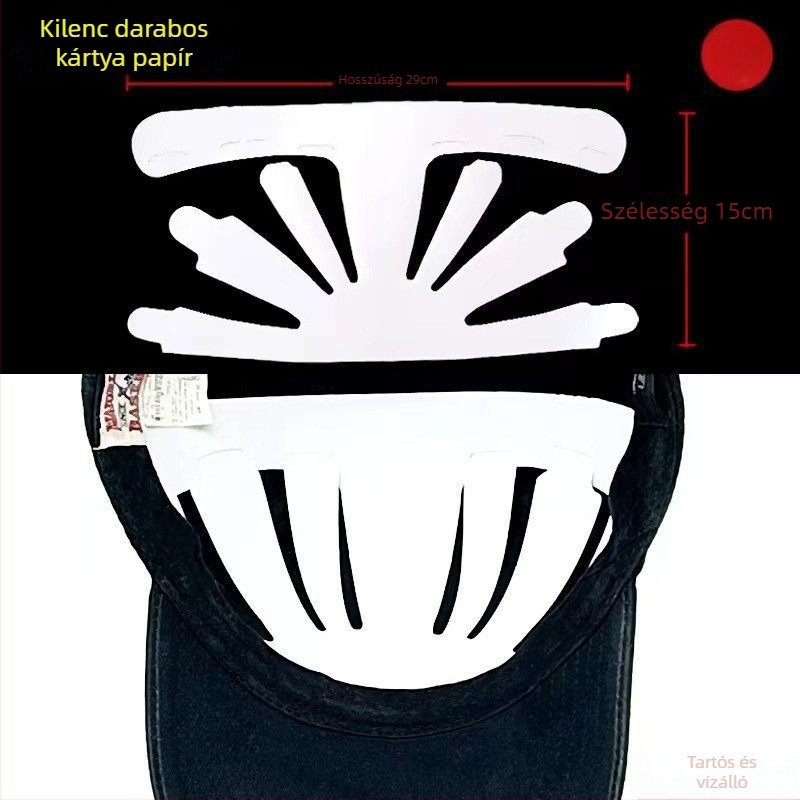 Baseball sapka belső támasz – papíralapú anyag, hajtogatható bélés, bélés-töltet, deformáció elleni