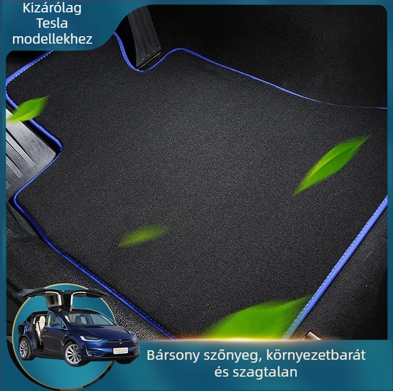 Velúr padlószőnyegek Tesla Model 3 és Model Yhez – első, hátsó és csomagtartó