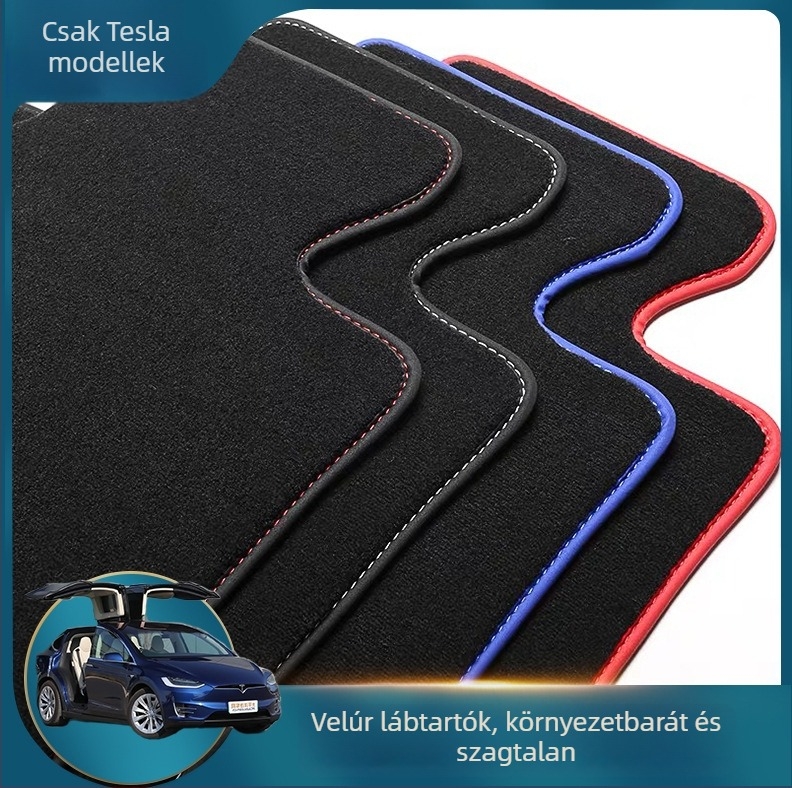 Velúr padlószőnyegek Tesla Model 3 és Model Yhez – első, hátsó és csomagtartó