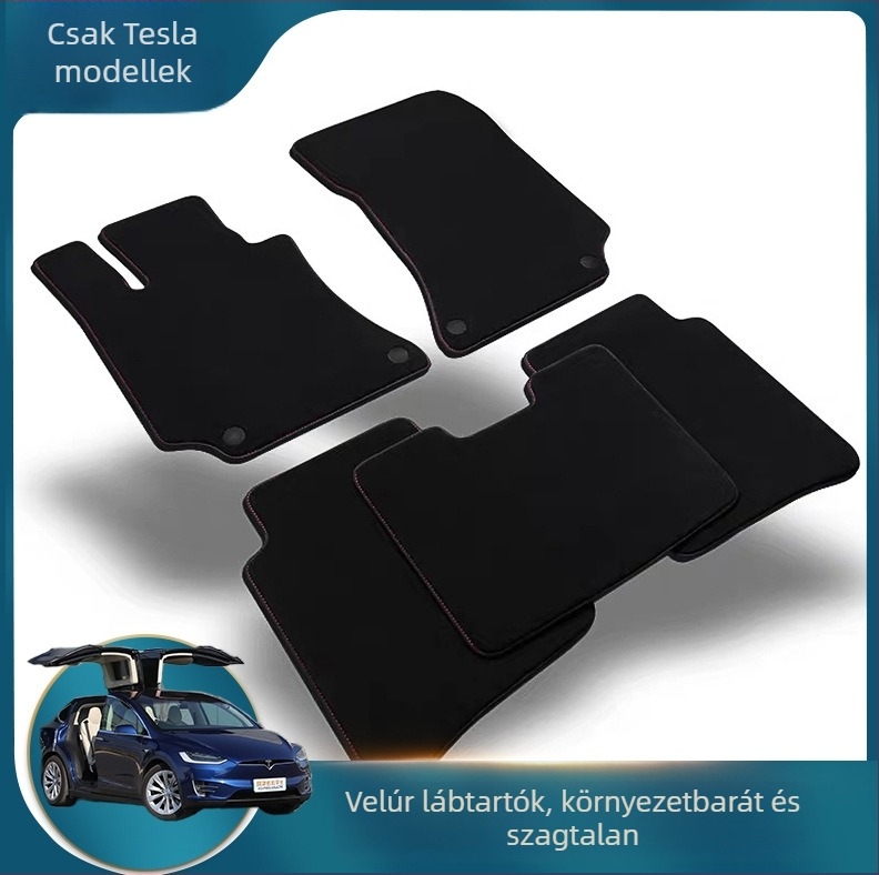 Velúr padlószőnyegek Tesla Model 3 és Model Yhez – első, hátsó és csomagtartó
