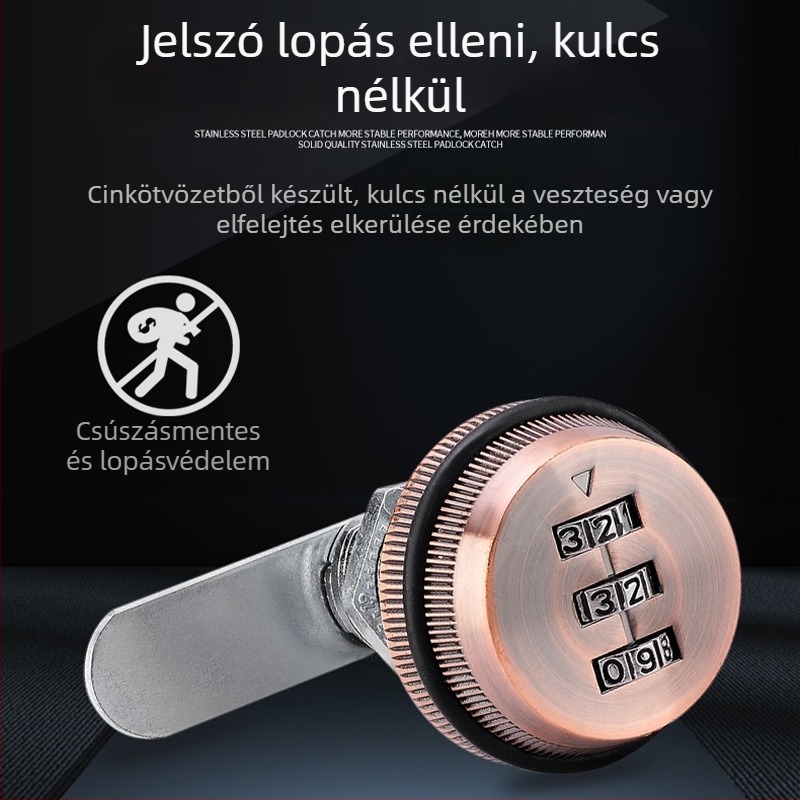 Zár a szekrényhez és fiókokhoz – cinkötvözet, modell KSN-002, testreszabás: Igen, alkalmazási terület: Postafiók
